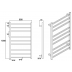 Heated Towel Rail Square 9 Bar 1000Hx600Wx120D - Black